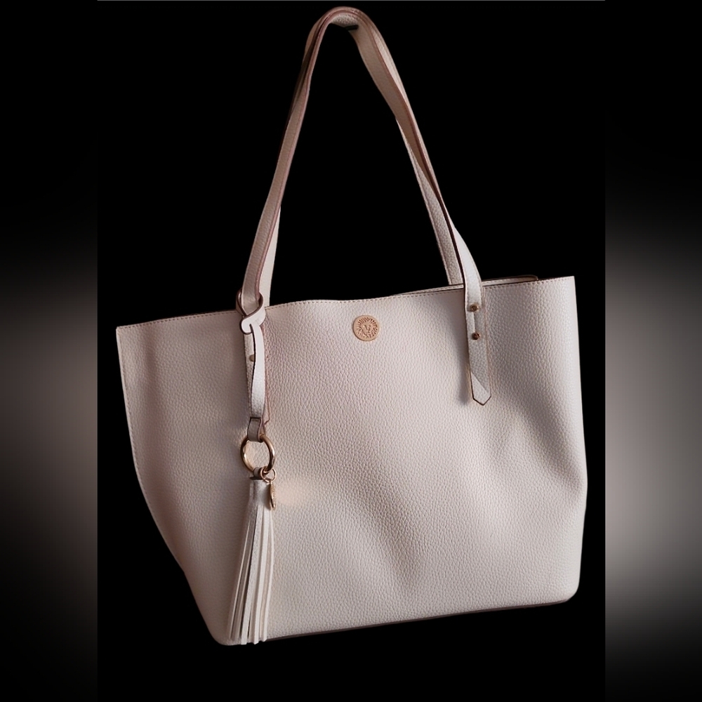 Anne Klein Elegant Winter White Tote Bag